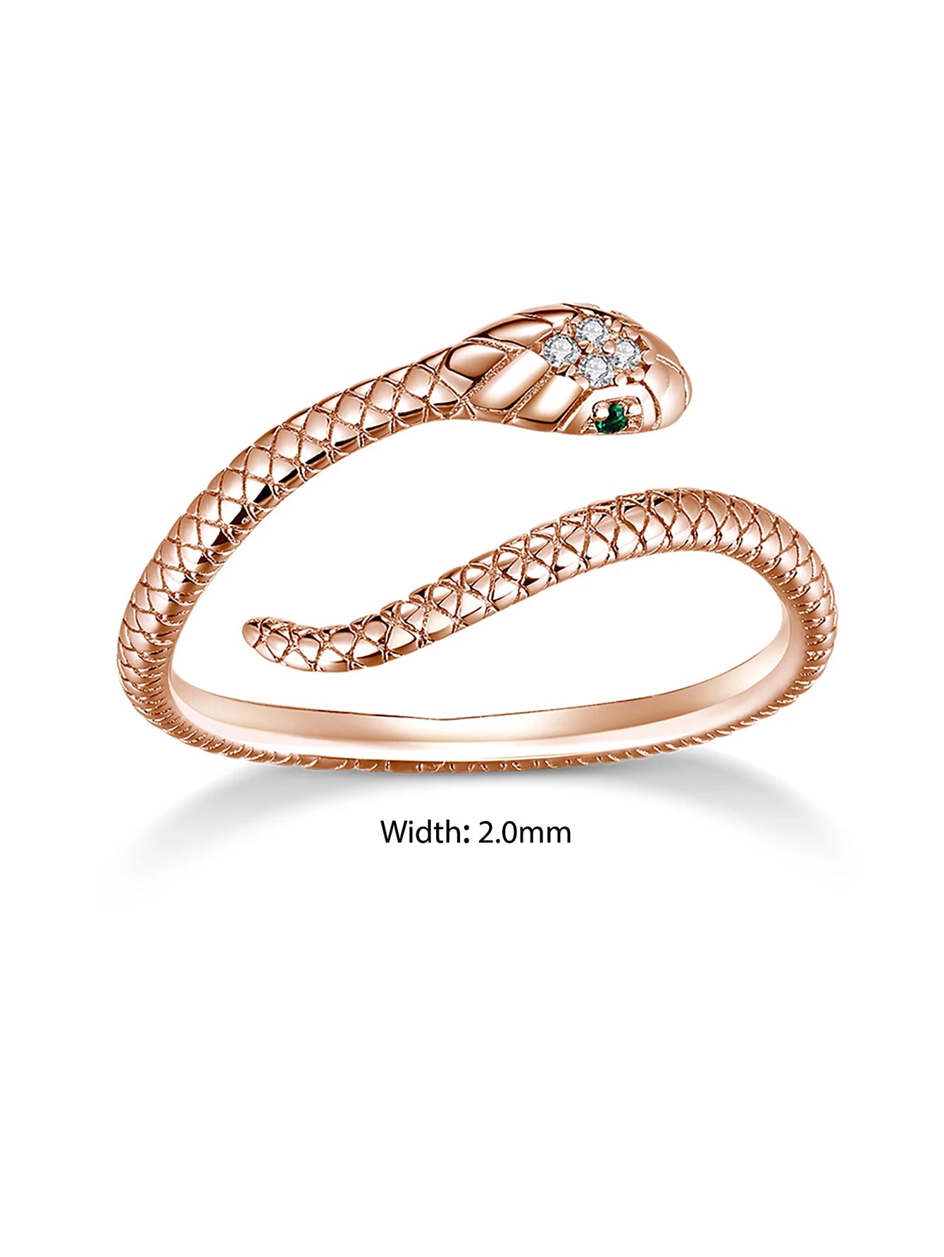 925 Sterling Silver Original Snake Open Ring