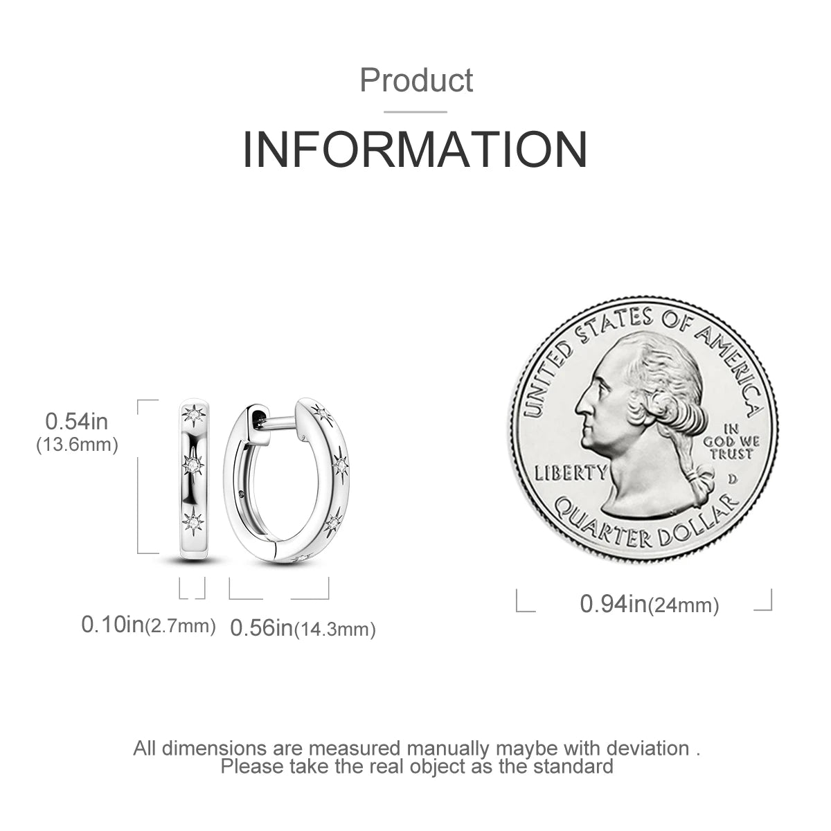 925 Silver Hoop Earrings For Woman