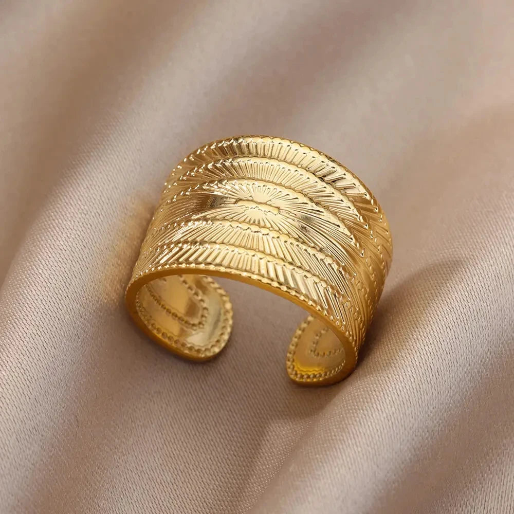 316L Stainless Steel Rings for Women Gold Color Never Fade Luxury Classic rings
