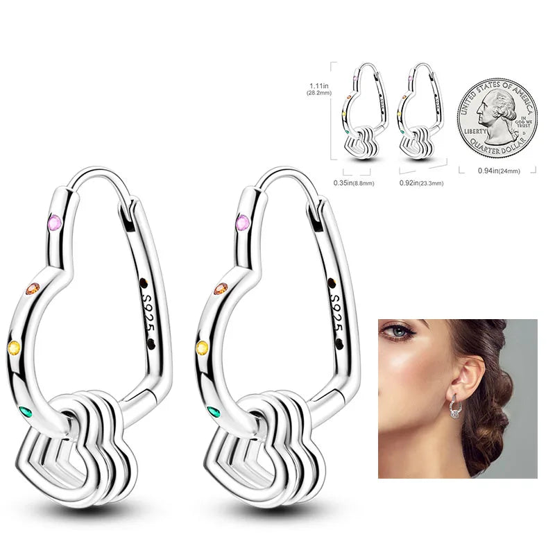 925 Silver Hoop Earrings For Woman