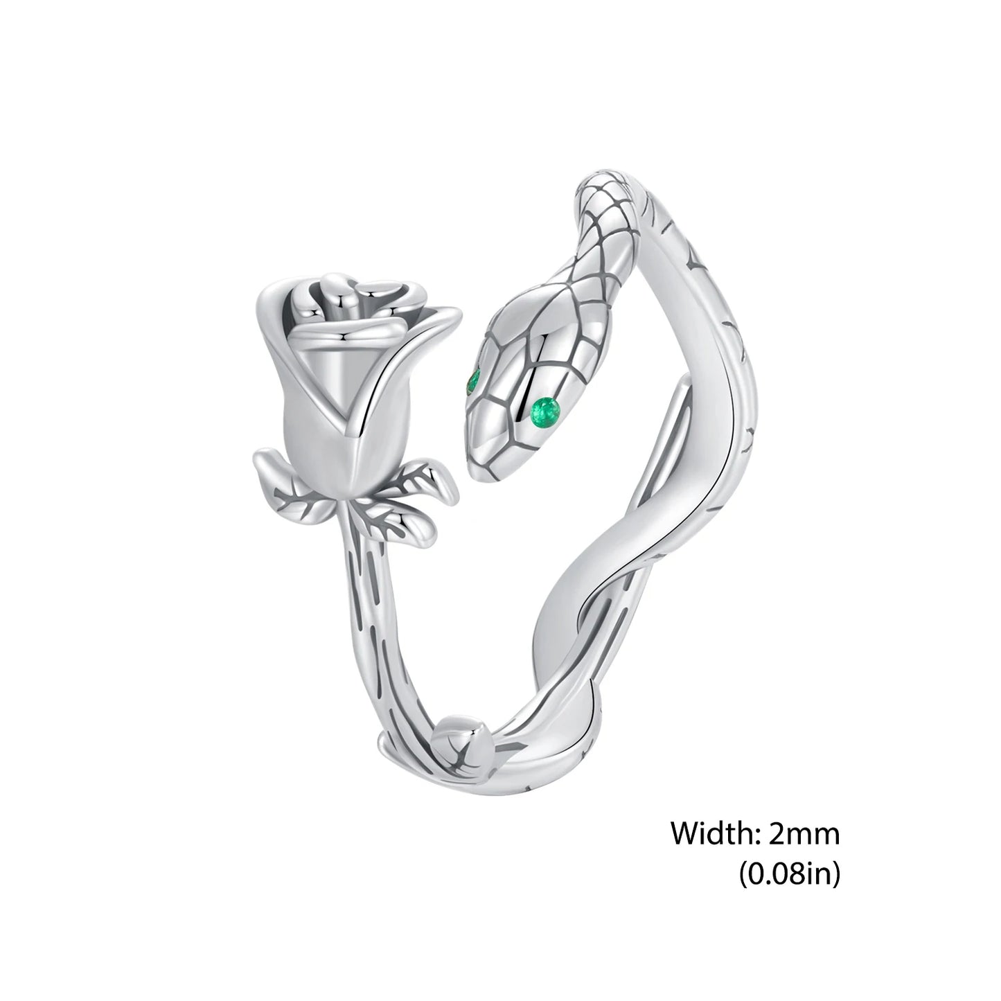 925 Sterling Silver Original Snake Open Ring