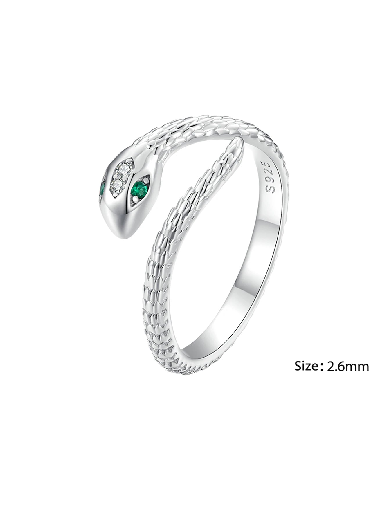 925 Sterling Silver Original Snake Open Ring