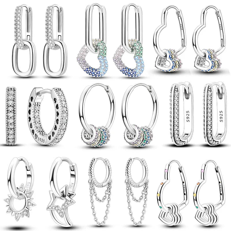 925 Silver Hoop Earrings For Woman