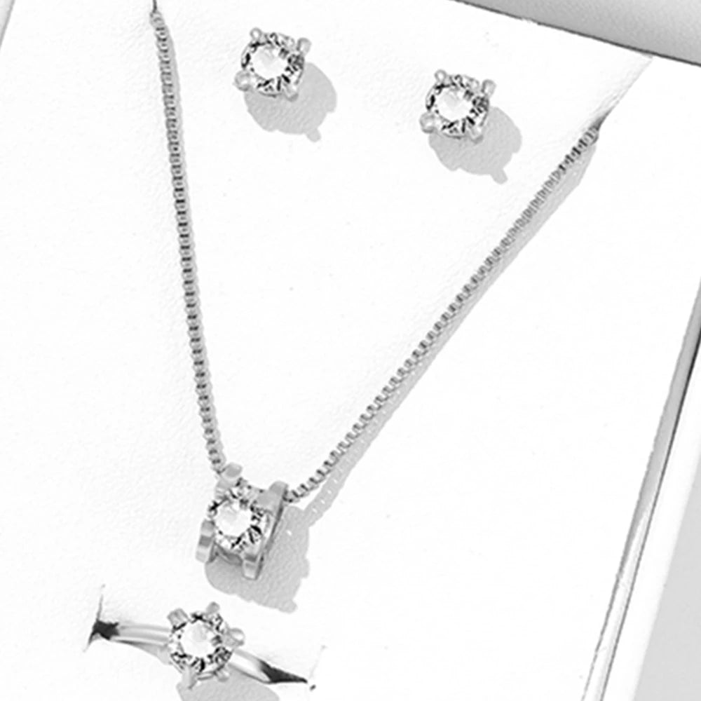 5 Piece Set Silver Jewelry Fashionable And Elegant Simple