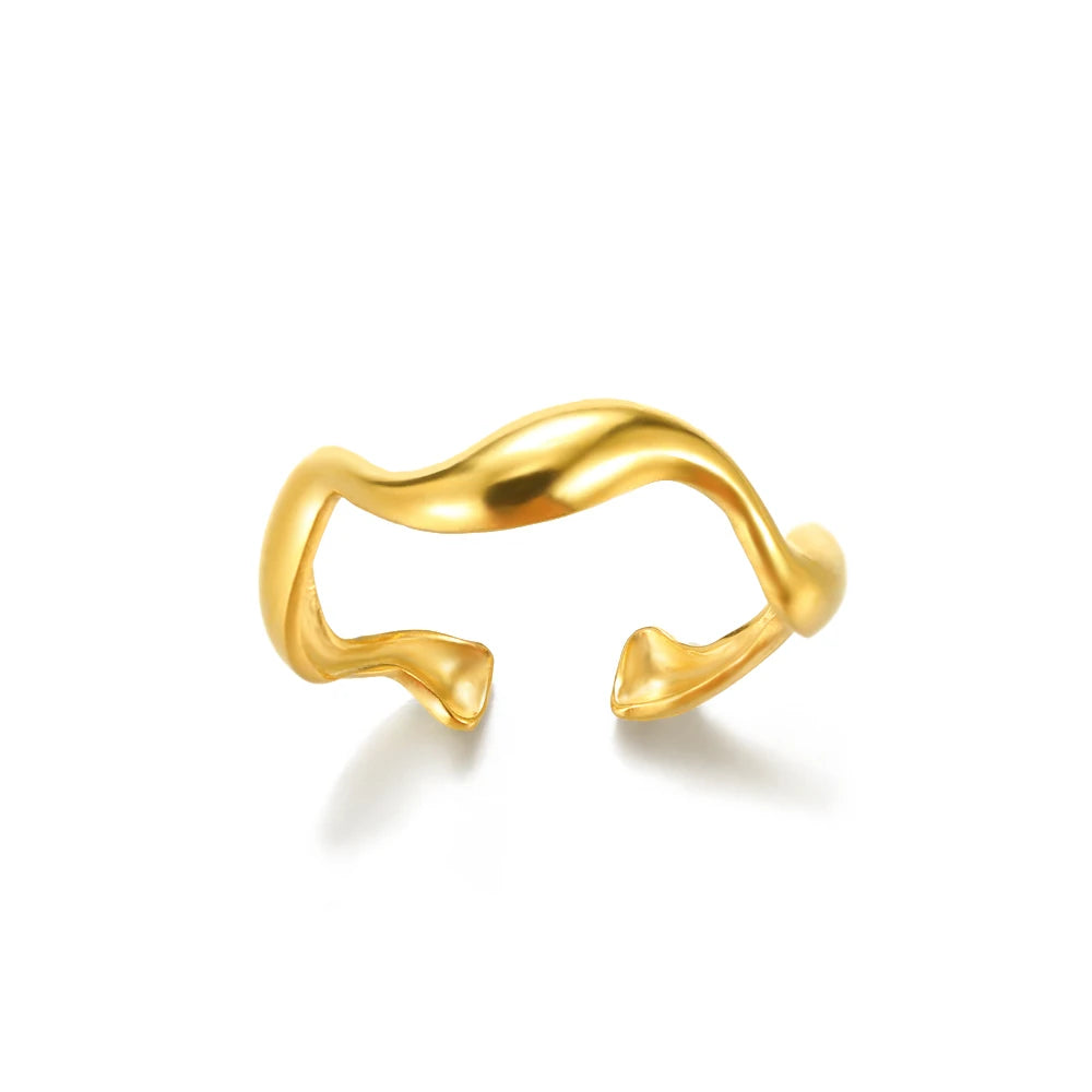316L Stainless Steel Rings for Women Gold Color Never Fade Luxury Classic rings