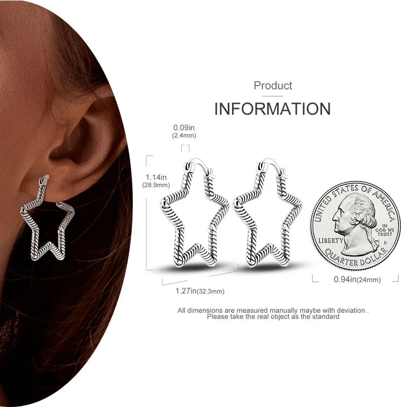 925 Silver Hoop Earrings For Woman
