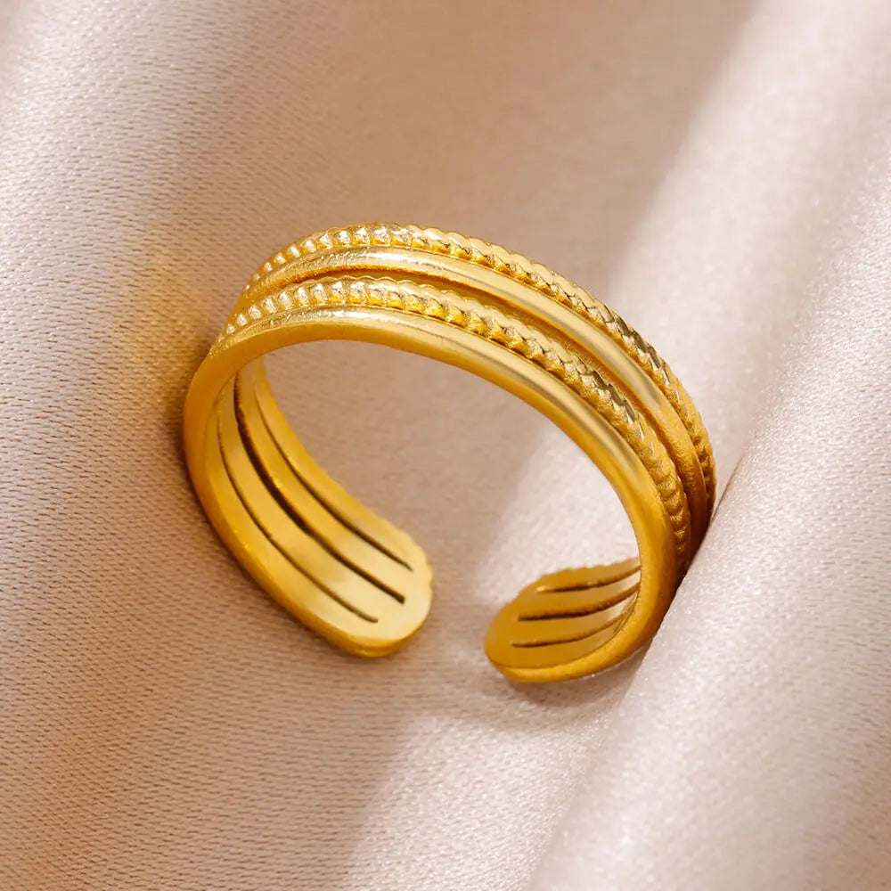 316L Stainless Steel Rings for Women Gold Color Never Fade Luxury Classic rings