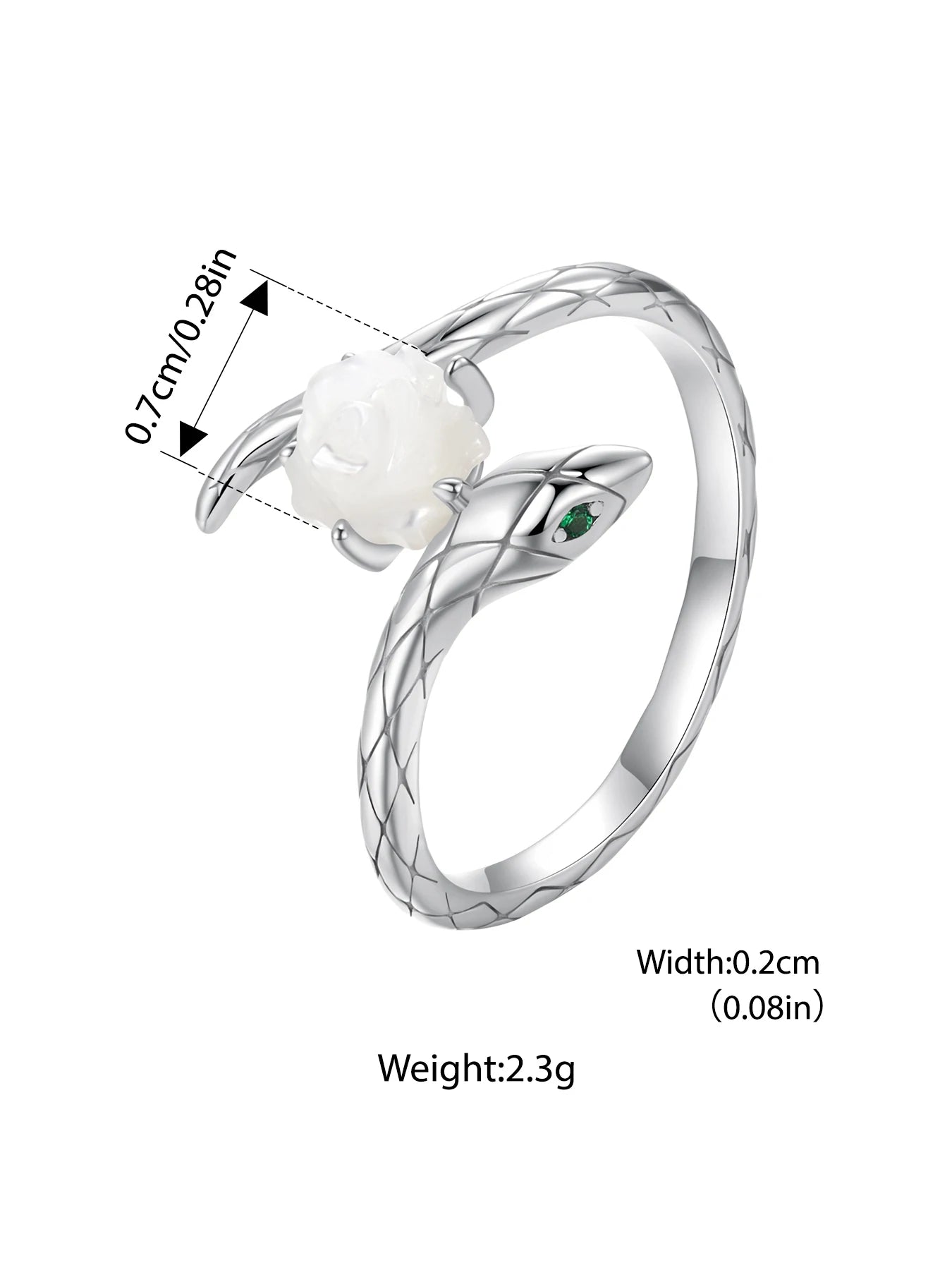 925 Sterling Silver Original Snake Open Ring