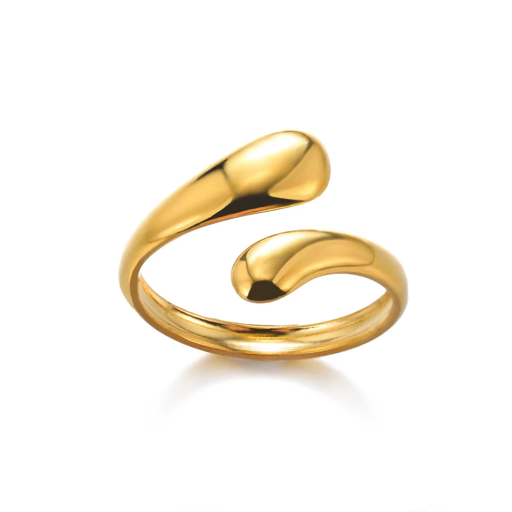 316L Stainless Steel Rings for Women Gold Color Never Fade Luxury Classic rings