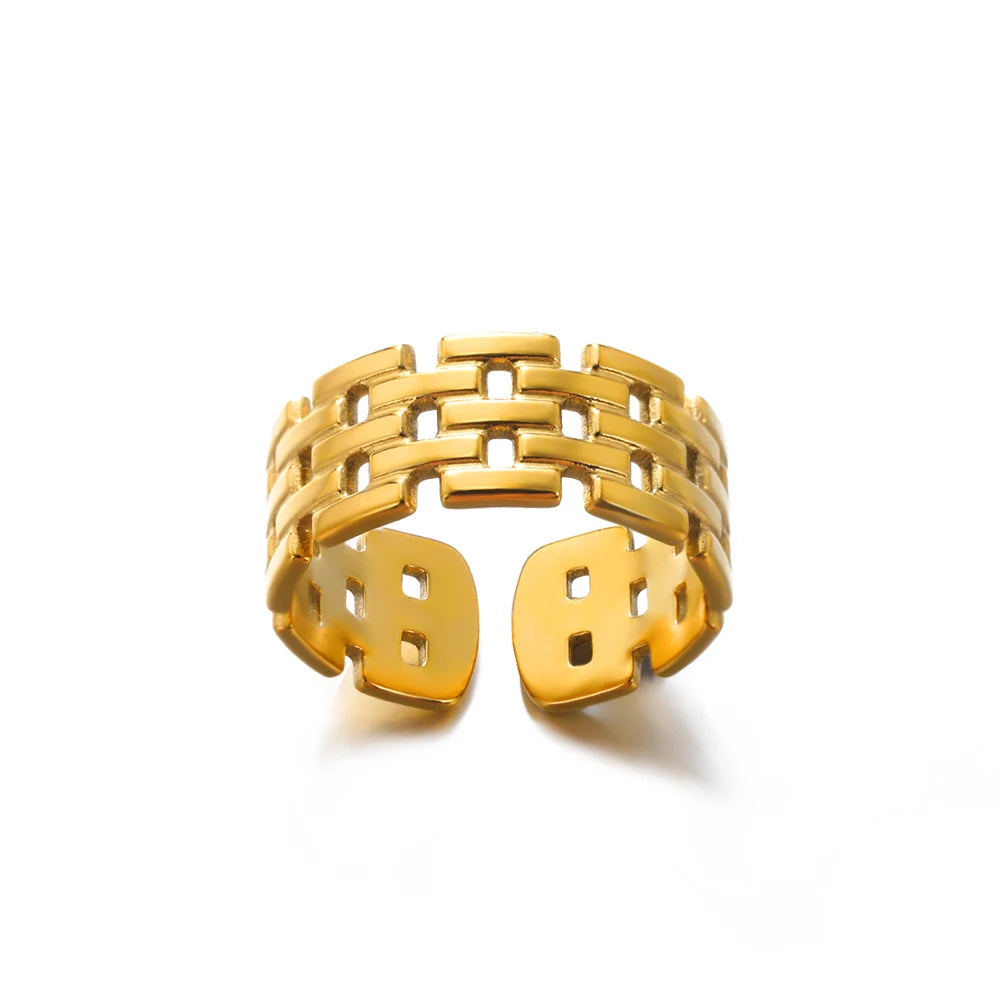 316L Stainless Steel Rings for Women Gold Color Never Fade Luxury Classic rings