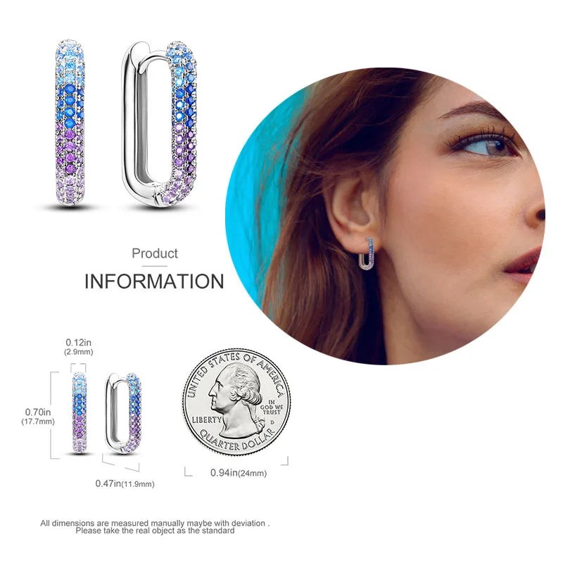 925 Silver Hoop Earrings For Woman
