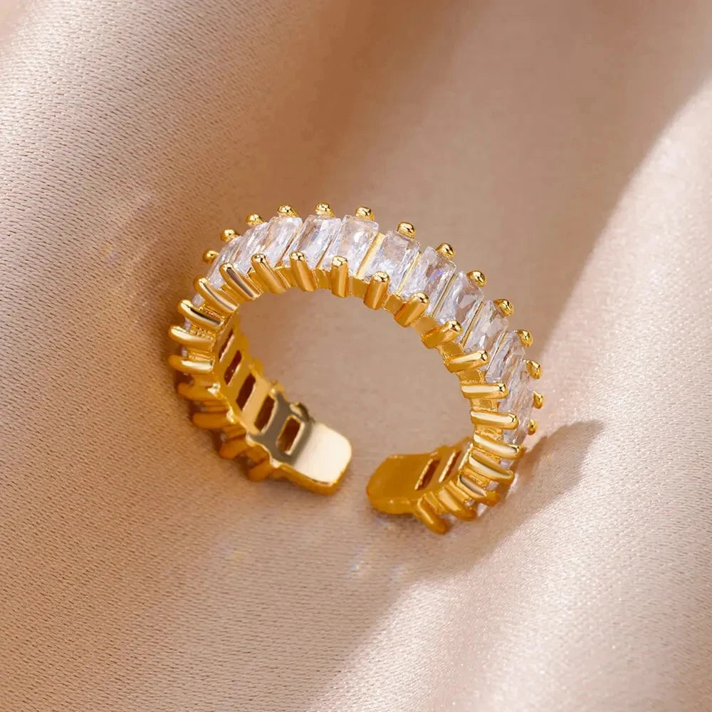 316L Stainless Steel Rings for Women Gold Color Never Fade Luxury Classic rings
