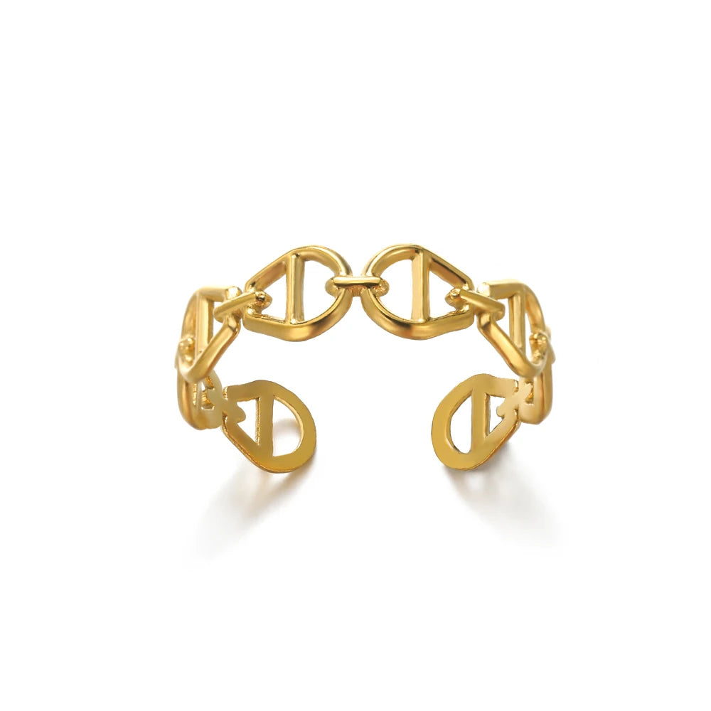 316L Stainless Steel Rings for Women Gold Color Never Fade Luxury Classic rings