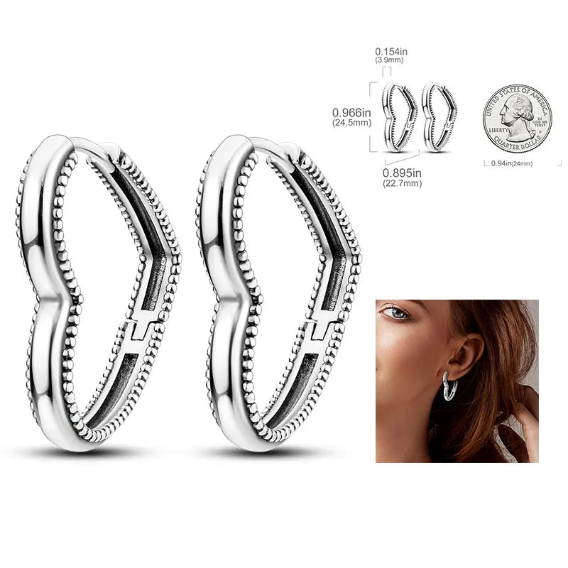 925 Silver Hoop Earrings For Woman
