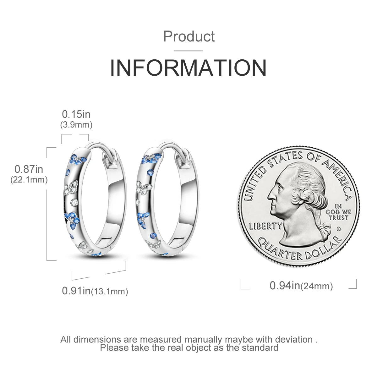 925 Silver Hoop Earrings For Woman