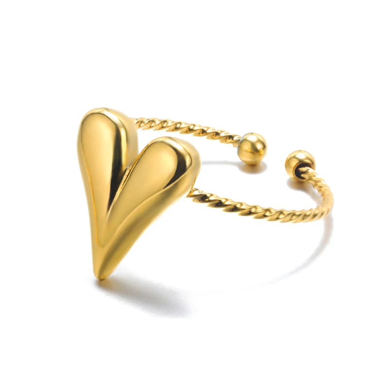 316L Stainless Steel Rings for Women Gold Color Never Fade Luxury Classic rings