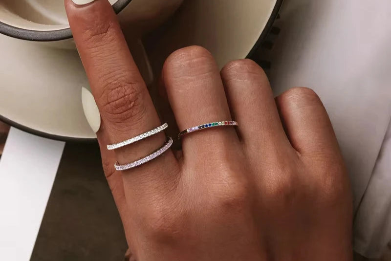 925 Sterling Silver Full pave ring