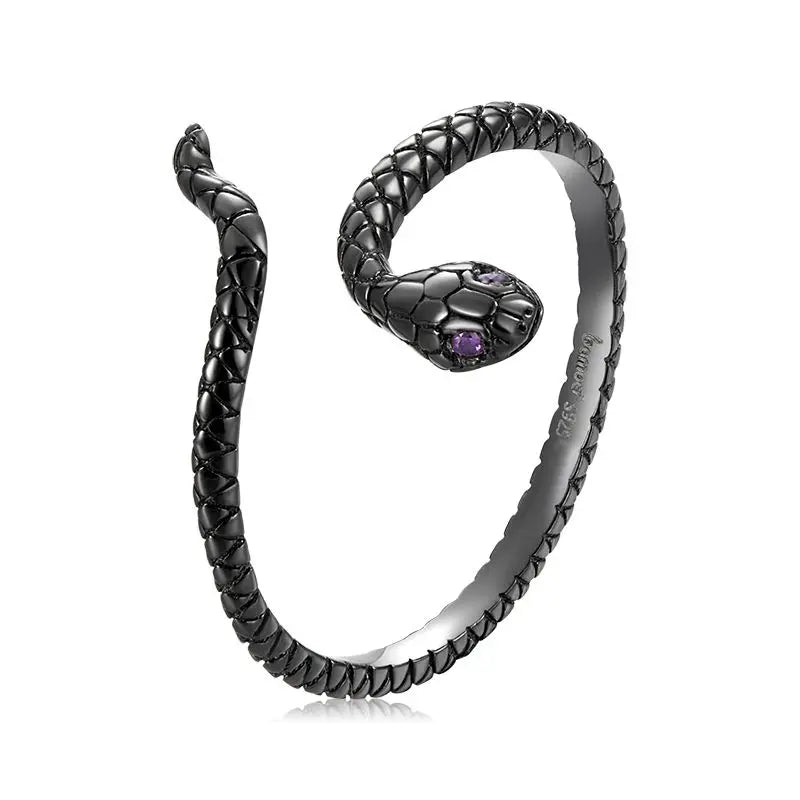 925 Sterling Silver Original Snake Open Ring