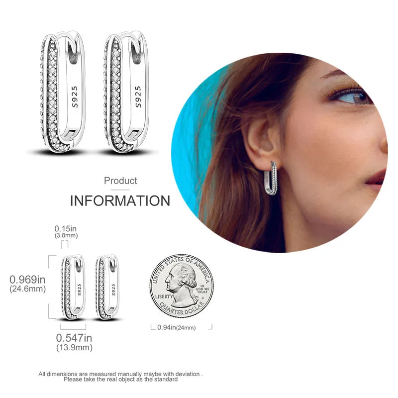 925 Silver Hoop Earrings For Woman