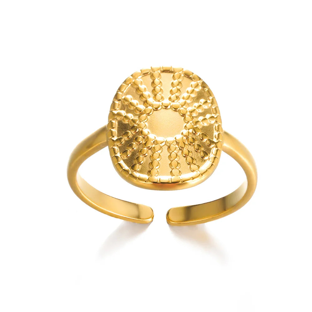 316L Stainless Steel Rings for Women Gold Color Never Fade Luxury Classic rings