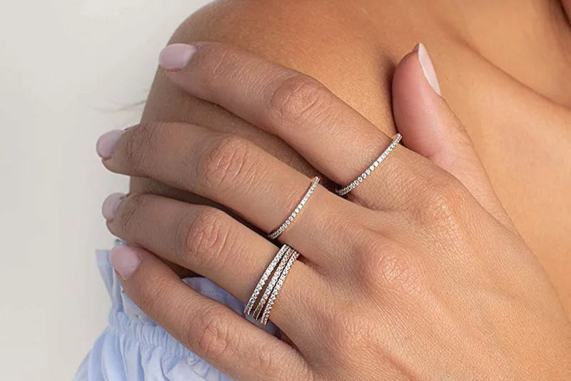 925 Sterling Silver Full pave ring