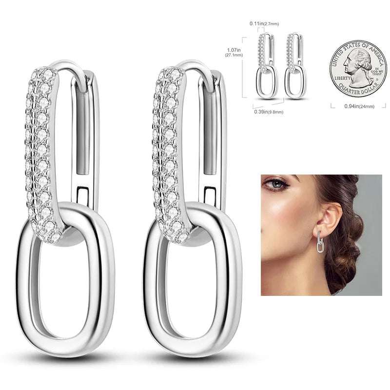 925 Silver Hoop Earrings For Woman