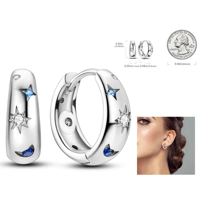 925 Silver Hoop Earrings For Woman
