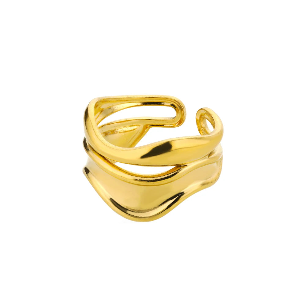 316L Stainless Steel Rings for Women Gold Color Never Fade Luxury Classic rings