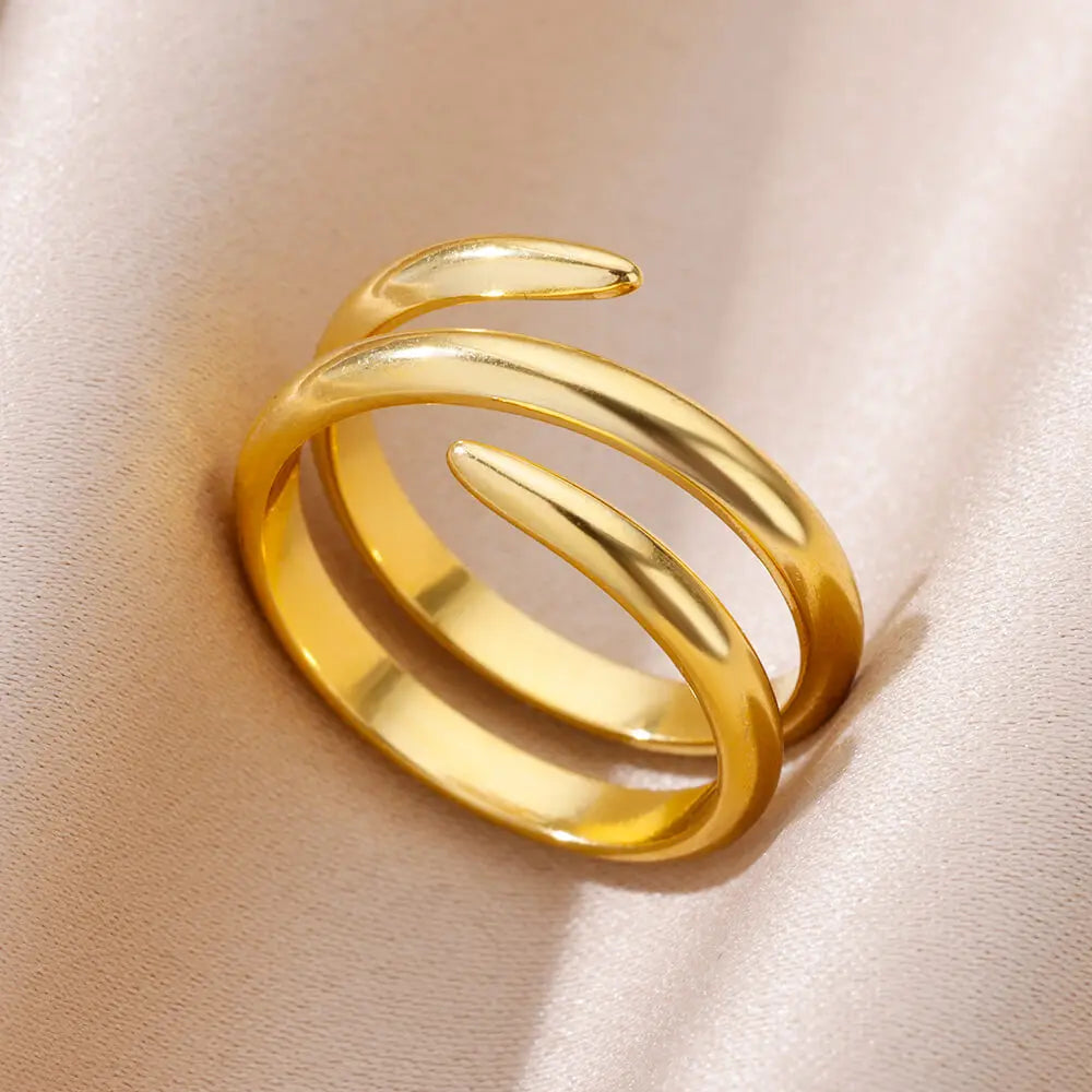 316L Stainless Steel Rings for Women Gold Color Never Fade Luxury Classic rings