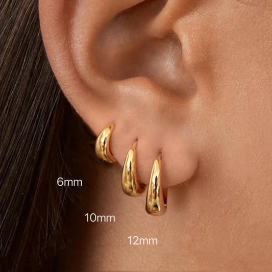 Stainless Steel 1 Pair Minimalist Huggie Hoop Earrings For Women