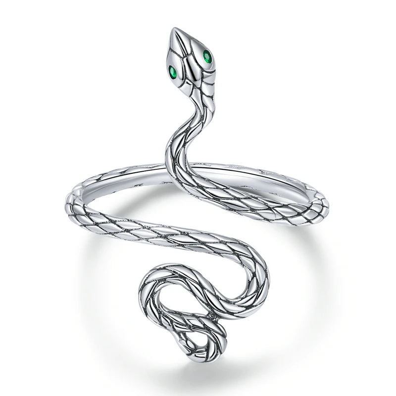 925 Sterling Silver Original Snake Open Ring