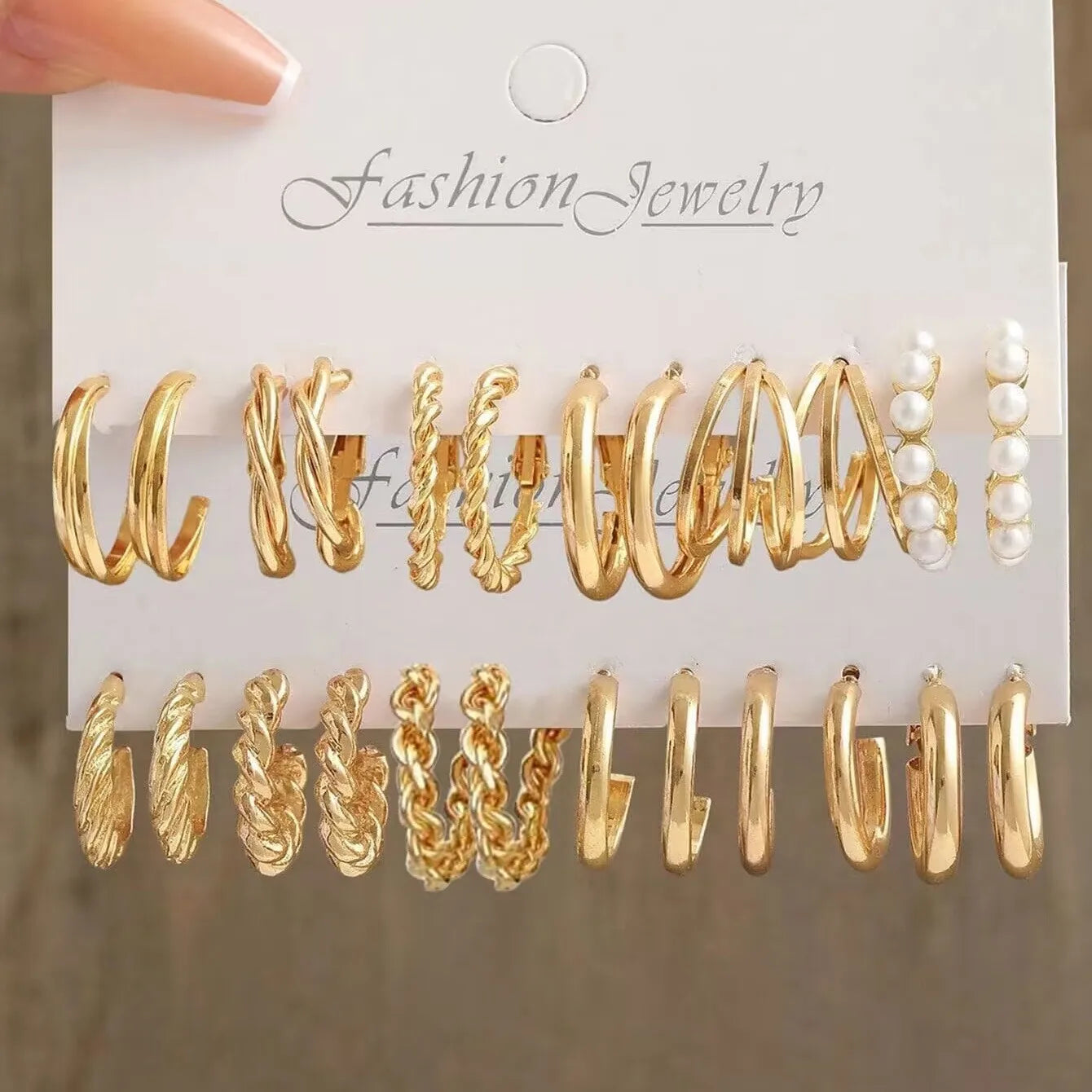 24 Pcs European and American Boho Big Circle Hoop Earring Set