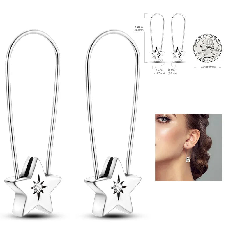 925 Silver Hoop Earrings  For Woman