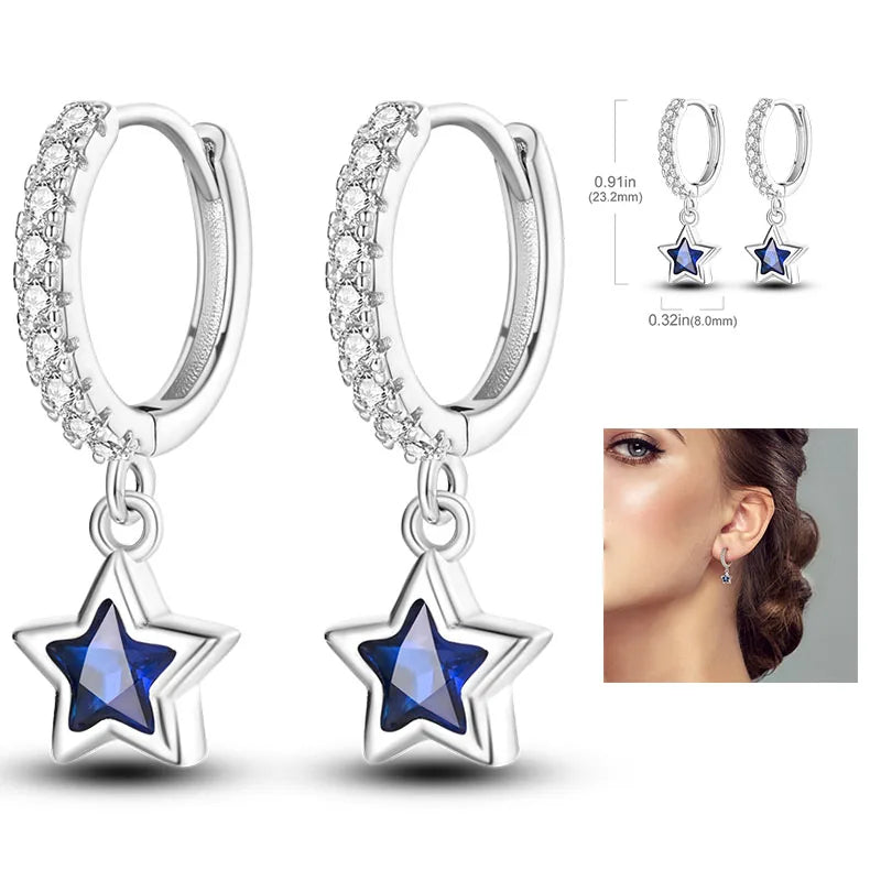 925 Silver Hoop Earrings  For Woman
