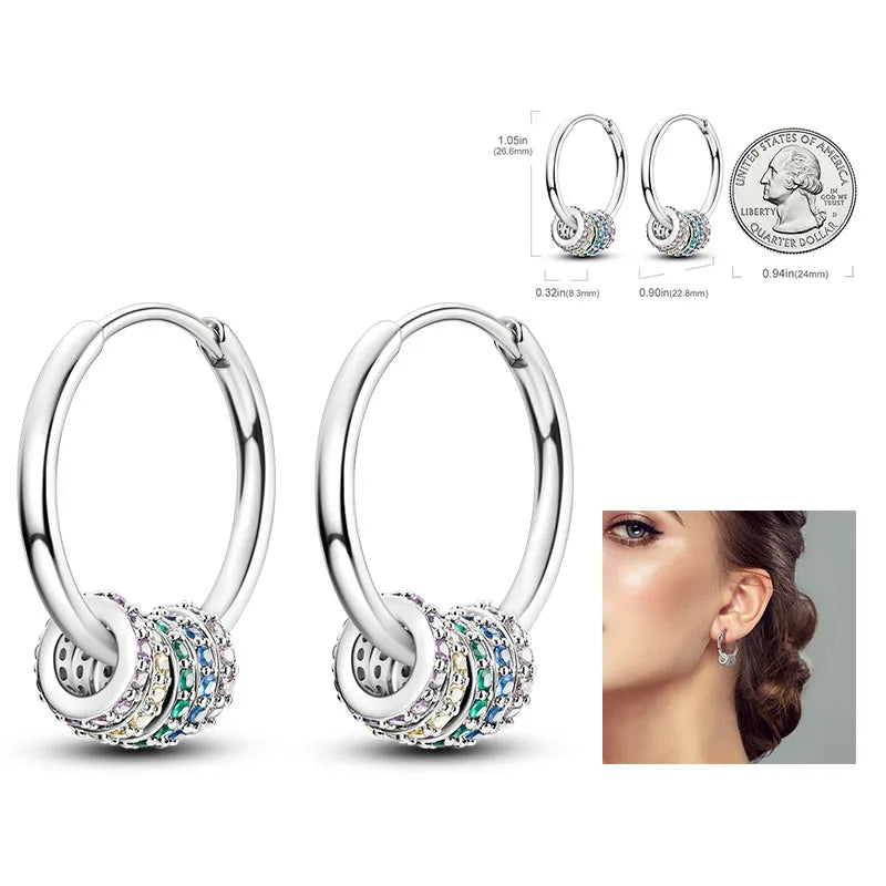 925 Silver Hoop Earrings  For Woman