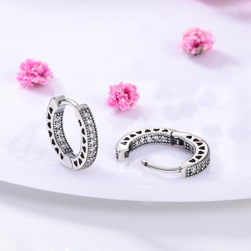 925 Silver Hoop Earrings  For Woman