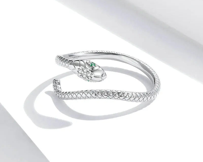 925 Sterling Silver Original Snake Open Ring