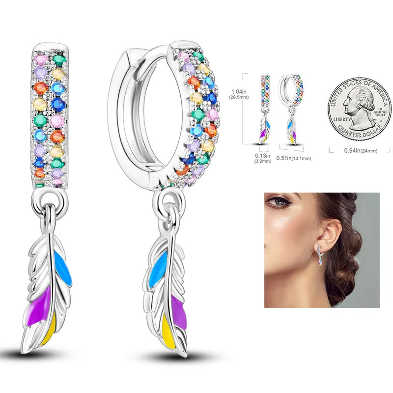 925 Silver Hoop Earrings  For Woman