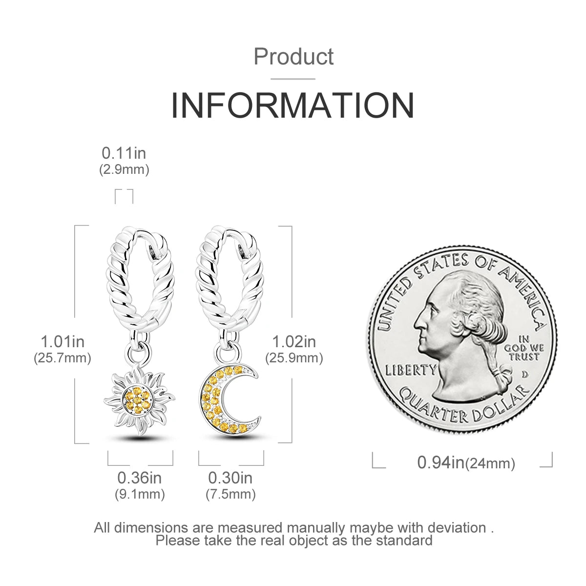 925 Silver Hoop Earrings  For Woman