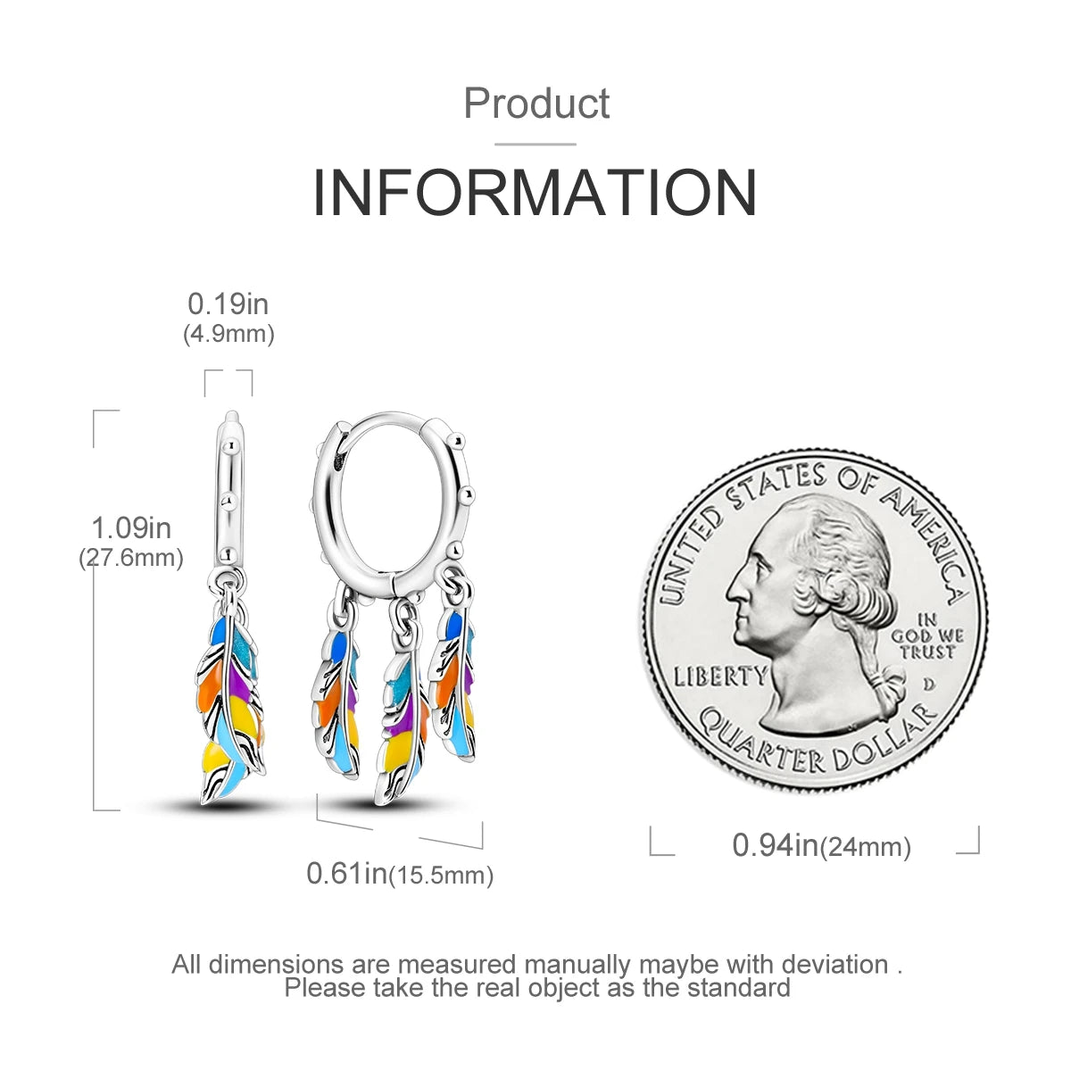 925 Silver Hoop Earrings  For Woman