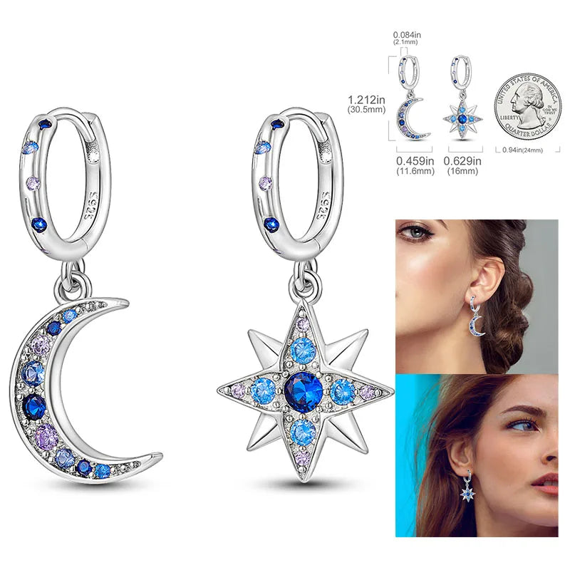 925 Silver Hoop Earrings  For Woman