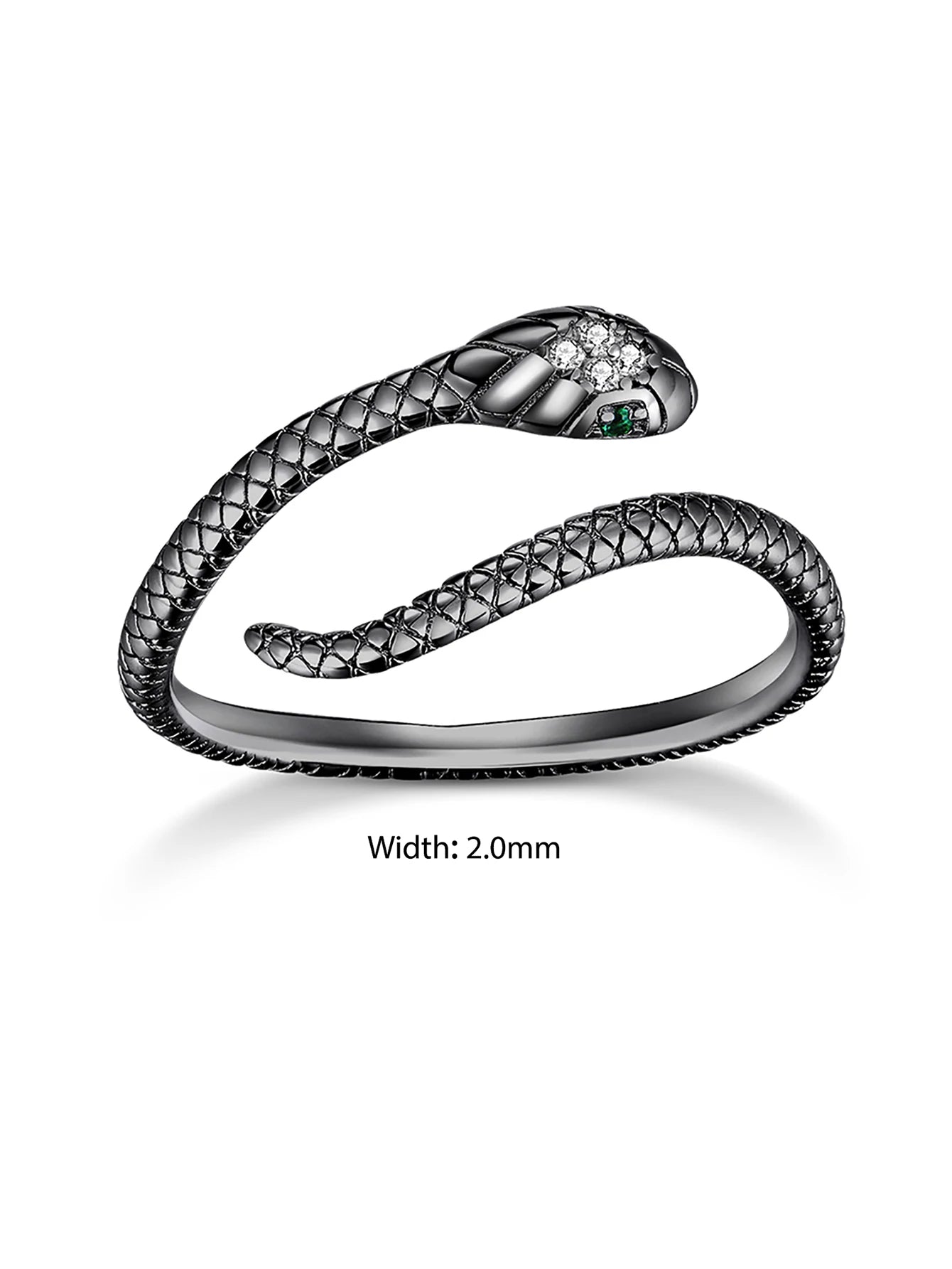 925 Sterling Silver Original Snake Open Ring
