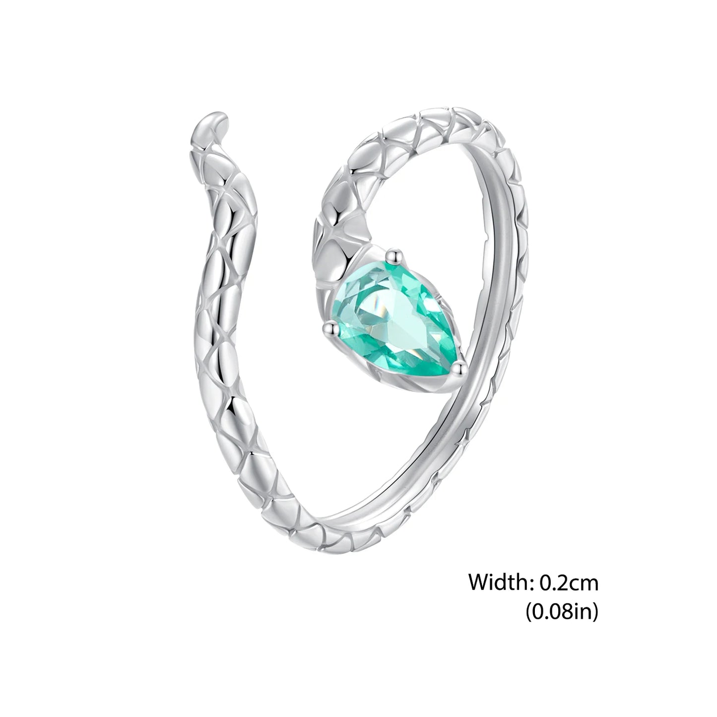 925 Sterling Silver Original Snake Open Ring