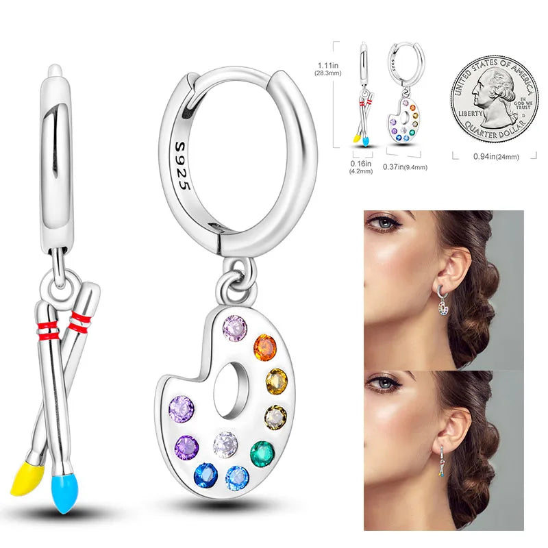 925 Silver Hoop Earrings  For Woman