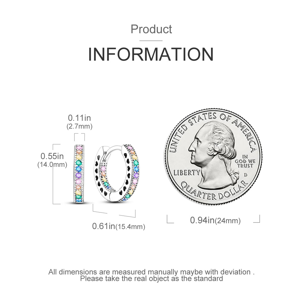 925 Silver Hoop Earrings  For Woman