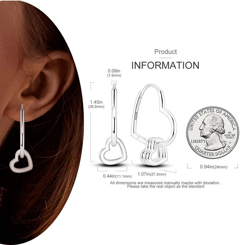 925 Silver Hoop Earrings  For Woman