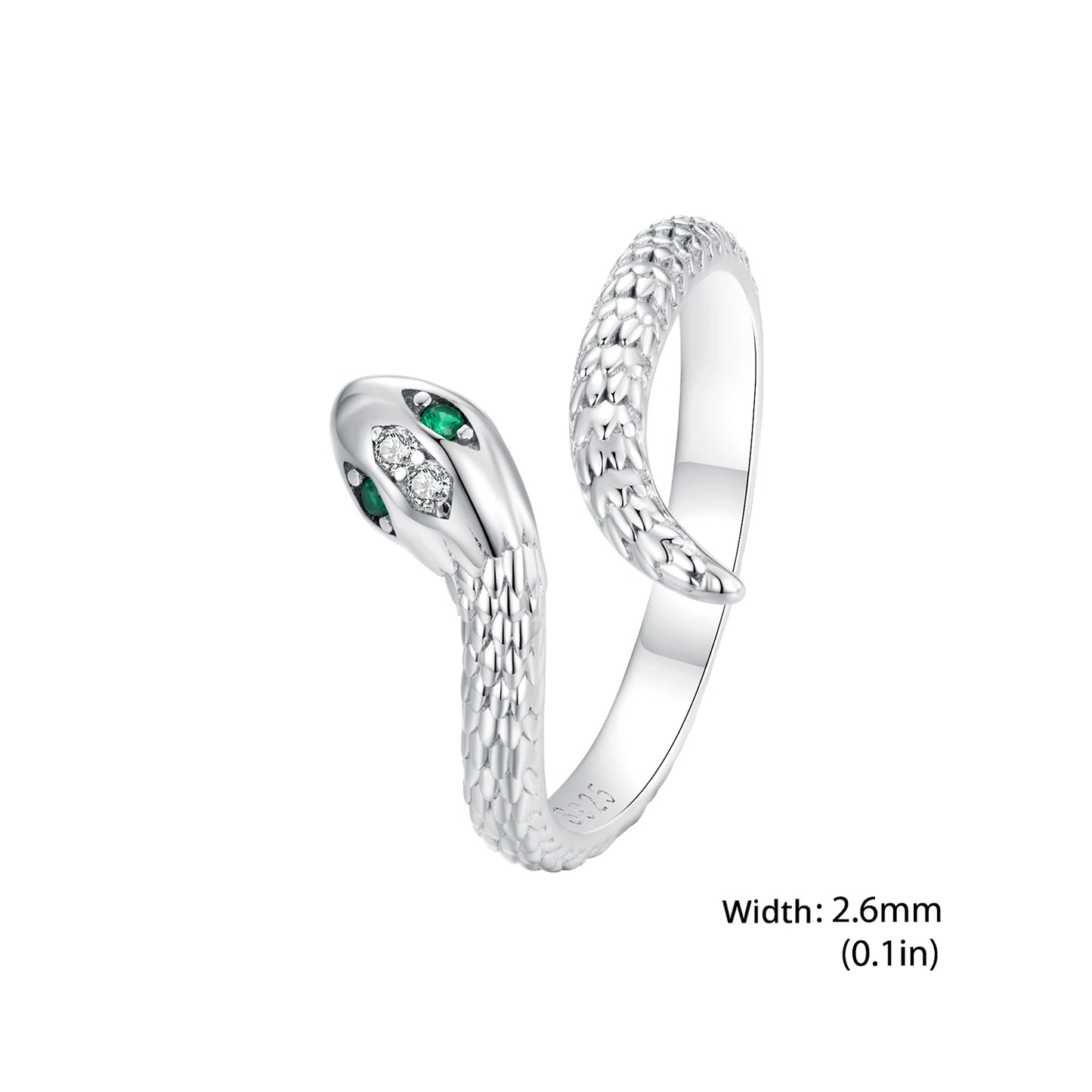 925 Sterling Silver Original Snake Open Ring