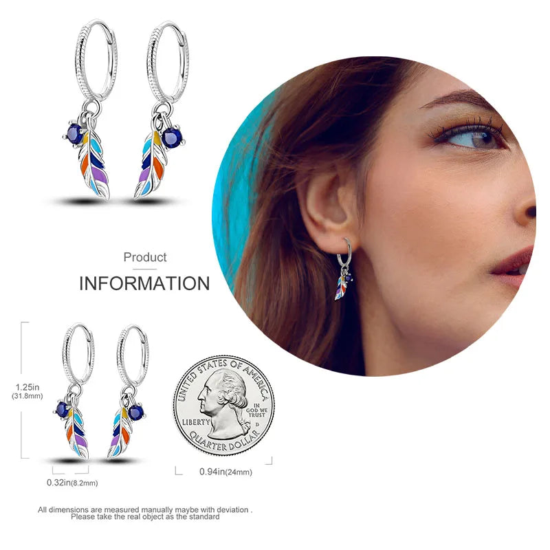 925 Silver Hoop Earrings  For Woman
