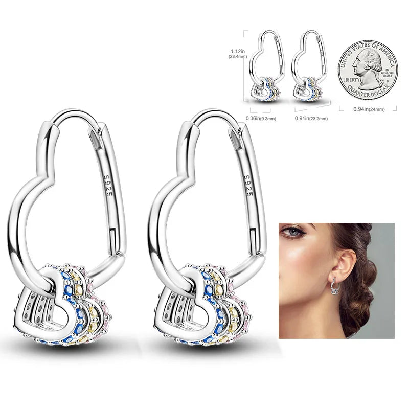 925 Silver Hoop Earrings  For Woman