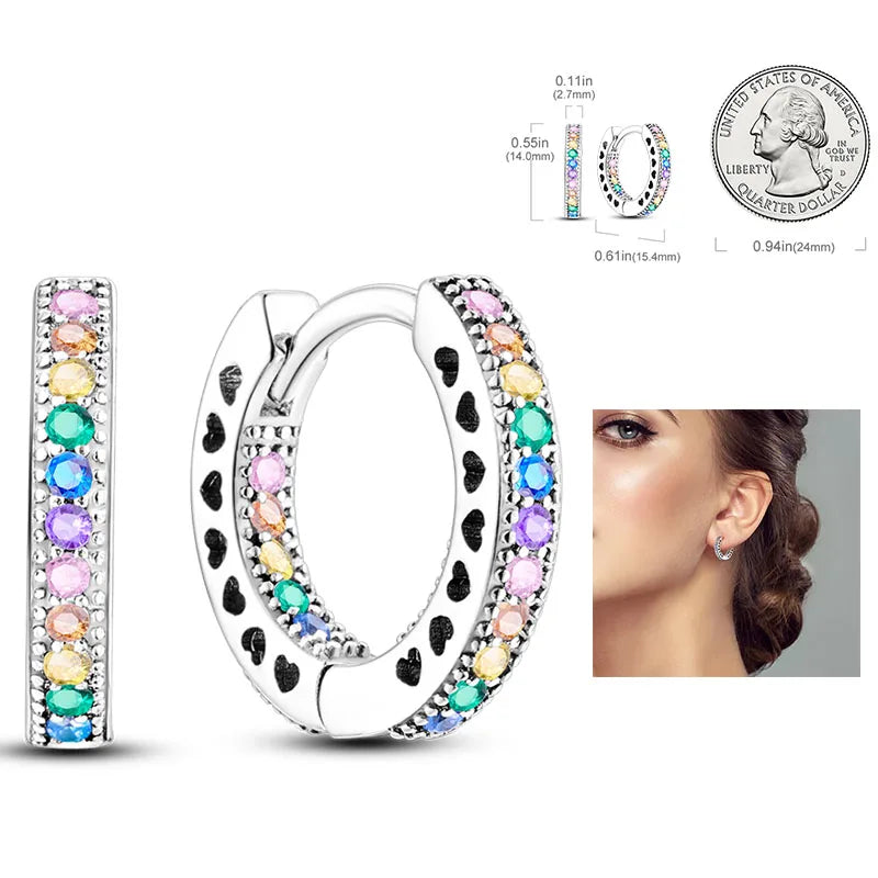 925 Silver Hoop Earrings  For Woman